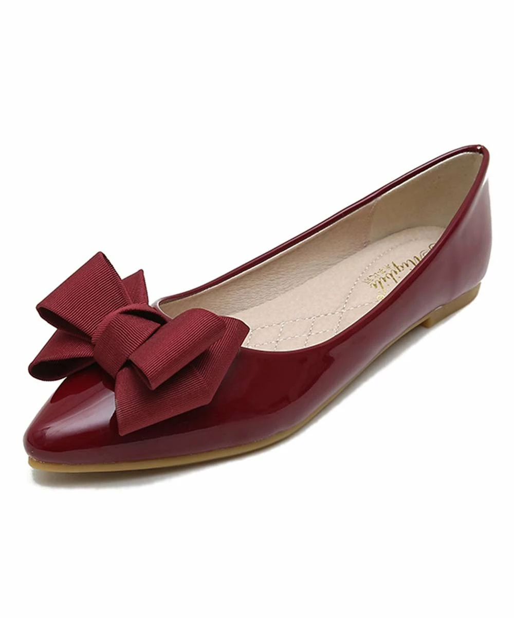 Best Sale ๐ BUTITI Wine Bow-Accent Pointed-Toe Flat - ๐ฉ Women ๐ 1 Best Sale ๐ BUTITI Wine Bow-Accent Pointed-Toe Flat - ๐ฉ Women ๐