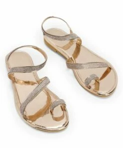 Coupon 👍 BUTITI Gold Rhinestone-Strap 🩴 Sandal - 👩 Women 🌟 -BUTITI Shop zu106254875 alt 2 tm1654540597