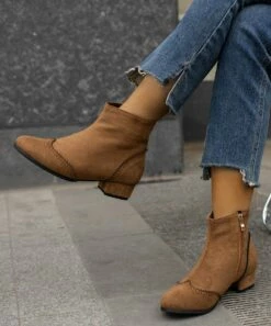 Promo 🎁 BUTITI Brown Solid Zip-Up Ankle Boot - 👩 Women ✔️