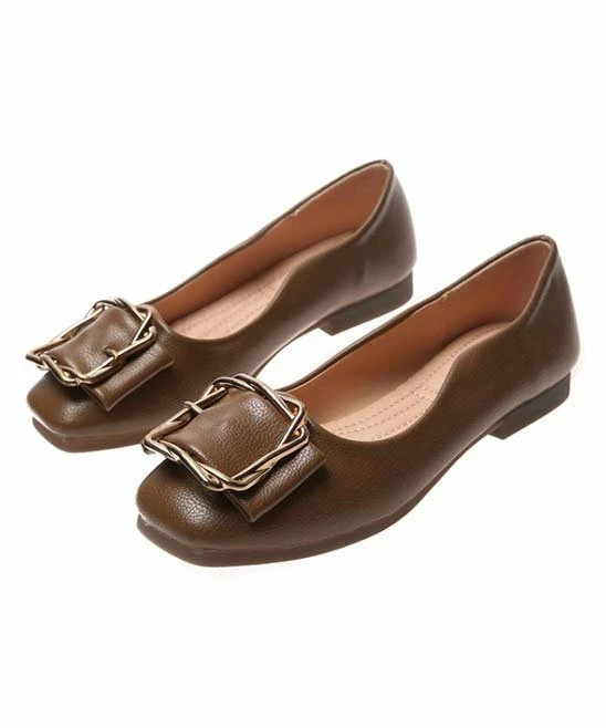 Budget โ๏ธ BUTITI Brown Wavy Buckle-Accent Flat - ๐ฉ Women ๐ 2 Budget โ๏ธ BUTITI Brown Wavy Buckle-Accent Flat - ๐ฉ Women ๐ - Image 2
