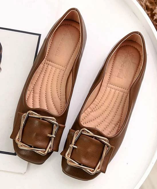 Budget โ๏ธ BUTITI Brown Wavy Buckle-Accent Flat - ๐ฉ Women ๐ 1 Budget โ๏ธ BUTITI Brown Wavy Buckle-Accent Flat - ๐ฉ Women ๐