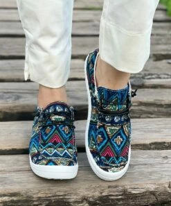 Discount ✔️ BUTITI Blue Geometric 👟 Sneaker - 👩 Women 👏