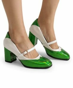 Best Pirce ✨ BUTITI Green & White Color-Block Buckle Pump - 👩 Women 🤩