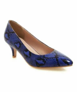 Promo 😉 BUTITI Blue Snakeskin Print Kitten Heel - 👩 Women 🎉 -BUTITI Shop zu106931428 alt 2 tm1656603858