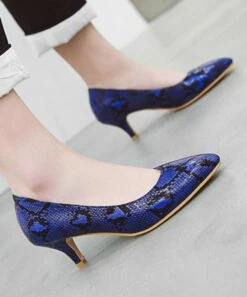Promo 😉 BUTITI Blue Snakeskin Print Kitten Heel - 👩 Women 🎉 -BUTITI Shop zu106931428 alt 4 tm1656603858