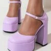 Cheapest ⌛ BUTITI Purple Ankle-Strap Platform Pump - 👩 Women 😀