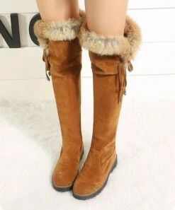 Coupon 🌟 BUTITI Tan Faux Fur-Accent Boot - 👩 Women 🎁