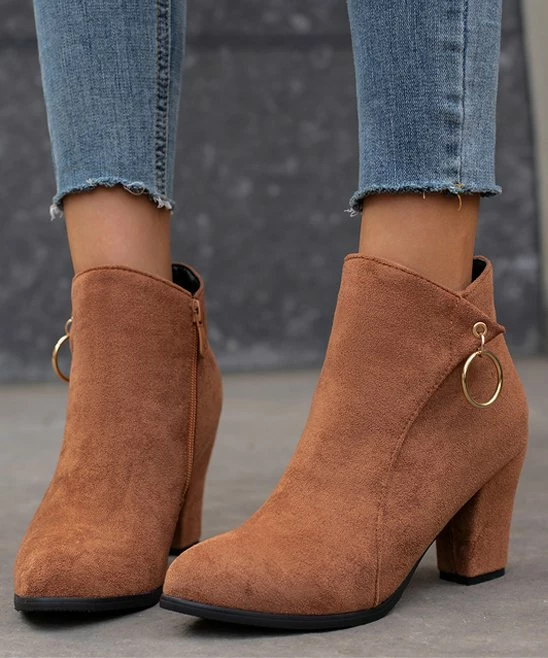 Coupon ⭐ BUTITI Light Brown Ring Charm Block-Heel Bootie - 👩 Women 😀 1 Coupon ⭐ BUTITI Light Brown Ring Charm Block-Heel Bootie - 👩 Women 😀