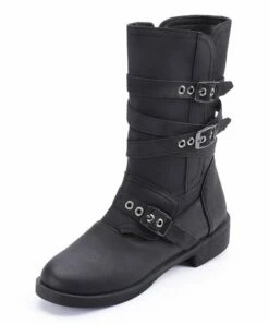 Wholesale ❤️ BUTITI Black & Silvertone Buckle-Accent Ankle Boot - 👩 Women 💯 -BUTITI Shop zu107365645 alt 4 tm1659643744