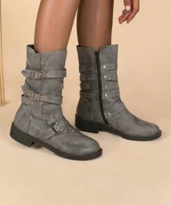 Wholesale 👍 BUTITI Gray & Silvertone Buckle-Accent Ankle Boot - 👩 Women 😍