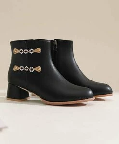 Best reviews of ๐ฅฐ BUTITI Black Beaded Bit-Accent Ankle Boot - ๐ฉ Women โค๏ธ