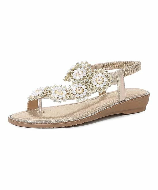 Best Sale โจ BUTITI Gold Beaded Floral Slingback ๐ฉด Sandal - ๐ฉ Women ๐ 3 Best Sale โจ BUTITI Gold Beaded Floral Slingback ๐ฉด Sandal - ๐ฉ Women ๐ - Image 3