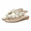 Best Sale ✨ BUTITI Gold Beaded Floral Slingback 🩴 Sandal - 👩 Women 🔔