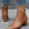 Deals 🤩 BUTITI Camel Pointed-Toe Block-Heel Bootie - 👩 Women 🥰