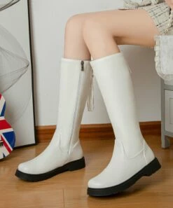 Flash Sale 🎁 BUTITI White Tassel-Detail Boot - 👩 Women ✨ -BUTITI Shop zu108118214 alt 2 tm1660225469