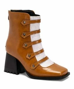 Promo 😍 BUTITI Brown & White Block-Heel Bootie - 👩 Women 🌟