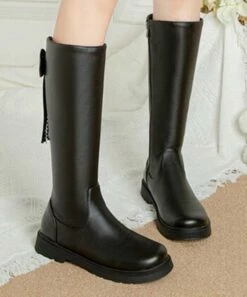 Hot Sale 🔥 BUTITI Black Bow-Back Side-Zip Boot - 👩 Women 😀