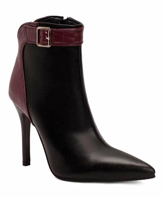 Outlet ✨ BUTITI Red Buckle-Accent Ankle Boot - 👩 Women 🎉 1 Outlet ✨ BUTITI Red Buckle-Accent Ankle Boot - 👩 Women 🎉