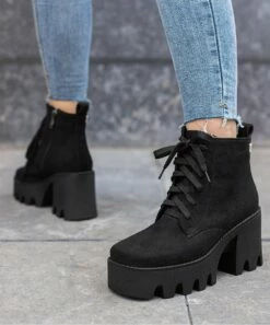 Top 10 ❤️ BUTITI Black Platform Combat 🥾 Boots - 👩 Women 😍