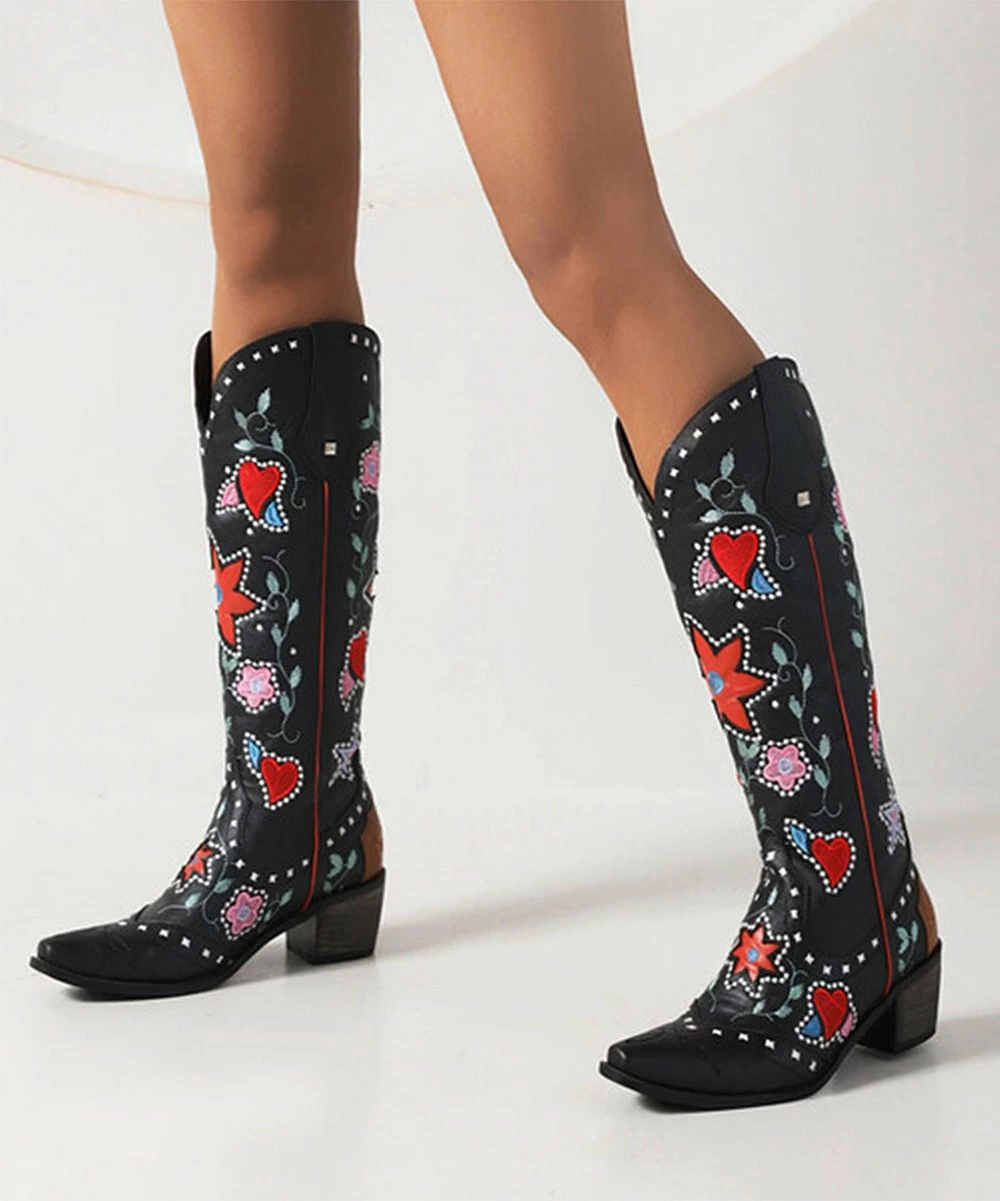Wholesale 👏 BUTITI Black Star Heart Cowboy Boot - 👩 Women 😍 2 Wholesale 👏 BUTITI Black Star Heart Cowboy Boot - 👩 Women 😍 - Image 2