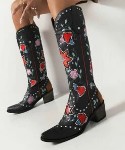 Wholesale 👏 BUTITI Black Star Heart Cowboy Boot - 👩 Women 😍 8 Wholesale 👏 BUTITI Black Star Heart Cowboy Boot - 👩 Women 😍 -BUTITI Shop zu108462589 alt 3 tm1661718872