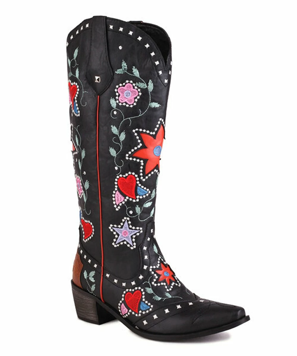 Wholesale 👏 BUTITI Black Star Heart Cowboy Boot - 👩 Women 😍 5 Wholesale 👏 BUTITI Black Star Heart Cowboy Boot - 👩 Women 😍 - Image 5