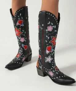 Wholesale ๐ BUTITI Black Star Heart Cowboy Boot - ๐ฉ Women ๐