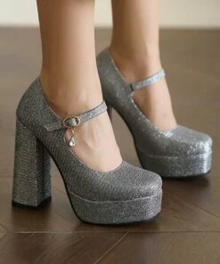 Best Sale ๐ BUTITI Gray Ankle-Strap Block-Heel Pump - ๐ฉ Women ๐
