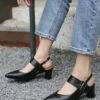 Top 10 ✨ BUTITI Black Buckle-Strap Slingback Pump - 👩 Women 🥰