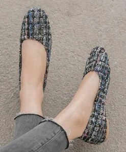 Deals ๐ BUTITI Red & Navy Stripe Textile Flat - ๐ฉ Women ๐ฅฐ