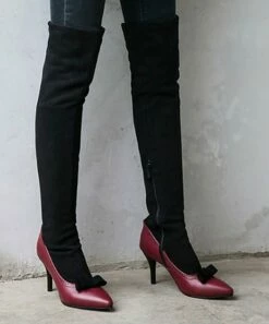 Best deal ๐ BUTITI Red Bow-Accent Knit-Shaft Boot - ๐ฉ Women โ๏ธ