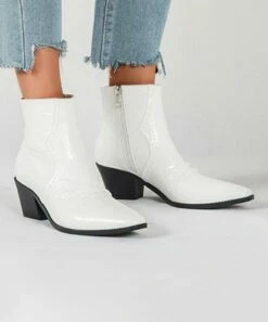 Promo 🛒 BUTITI White Ankle Boot - 👩 Women 😀 -BUTITI Shop zu109340183 alt 2 tm1664801877
