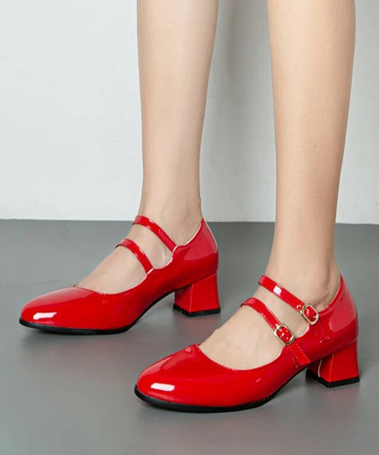 Outlet ๐ BUTITI Red Patent Double-Strap Mary Jane ๐ Shoe - ๐ฉ Women ๐ 3 Outlet ๐ BUTITI Red Patent Double-Strap Mary Jane ๐ Shoe - ๐ฉ Women ๐ - Image 3