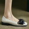Brand new ✨ BUTITI Beige & Black Bow-Accent Ballet Flat - 👩 Women ✔️