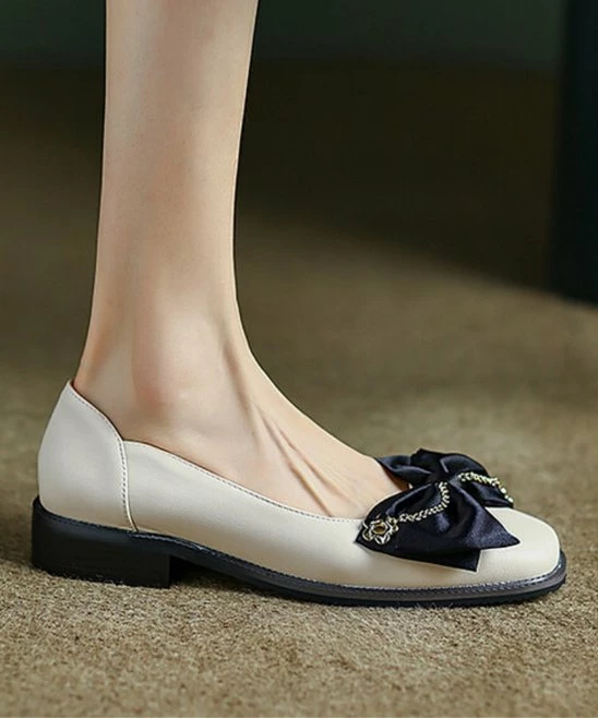 Brand new ✨ BUTITI Beige & Black Bow-Accent Ballet Flat - 👩 Women ✔️ 1 Brand new ✨ BUTITI Beige & Black Bow-Accent Ballet Flat - 👩 Women ✔️