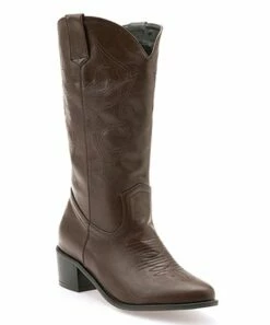 Wholesale 🎁 BUTITI Brown Stitch Cowboy Boot - 👩 Women 🔥