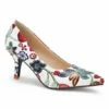 Deals ❤️ BUTITI Blue Floral Kitten Heel - 👩 Women 🎁