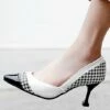 Best deal 🤩 BUTITI White & Black Houndstooth Pointed Pumps - 👩 Women ⌛
