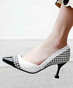 Best deal ๐คฉ BUTITI White & Black Houndstooth Pointed Pumps - ๐ฉ Women โ