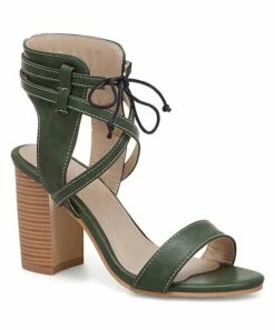 Coupon 👍 BUTITI Green Ankle-Tie 🩴 Sandal - 👩 Women 😀 -BUTITI Shop zu84366647 alt 2 tm1581534778