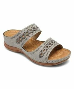 Budget 🤩 BUTITI Gray Lattice Dual-Strap 🩴 Sandal - 👩 Women ✨