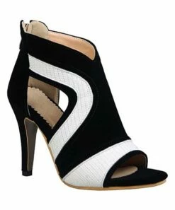 Wholesale 🎁 BUTITI White & Black Abstract Cutout Stiletto 🩴 Sandal - 👩 Women 🧨