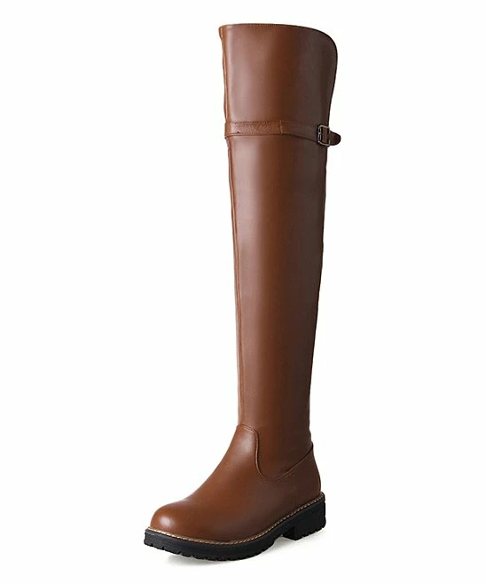 Top 10 ๐ BUTITI Brown Buckle-Strap Over-the-Knee Boot - ๐ฉ Women โ 2 Top 10 ๐ BUTITI Brown Buckle-Strap Over-the-Knee Boot - ๐ฉ Women โ - Image 2