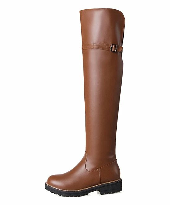 Top 10 ๐ BUTITI Brown Buckle-Strap Over-the-Knee Boot - ๐ฉ Women โ 3 Top 10 ๐ BUTITI Brown Buckle-Strap Over-the-Knee Boot - ๐ฉ Women โ - Image 3