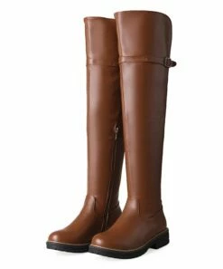 Top 10 😉 BUTITI Brown Buckle-Strap Over-the-Knee Boot - 👩 Women ⌛