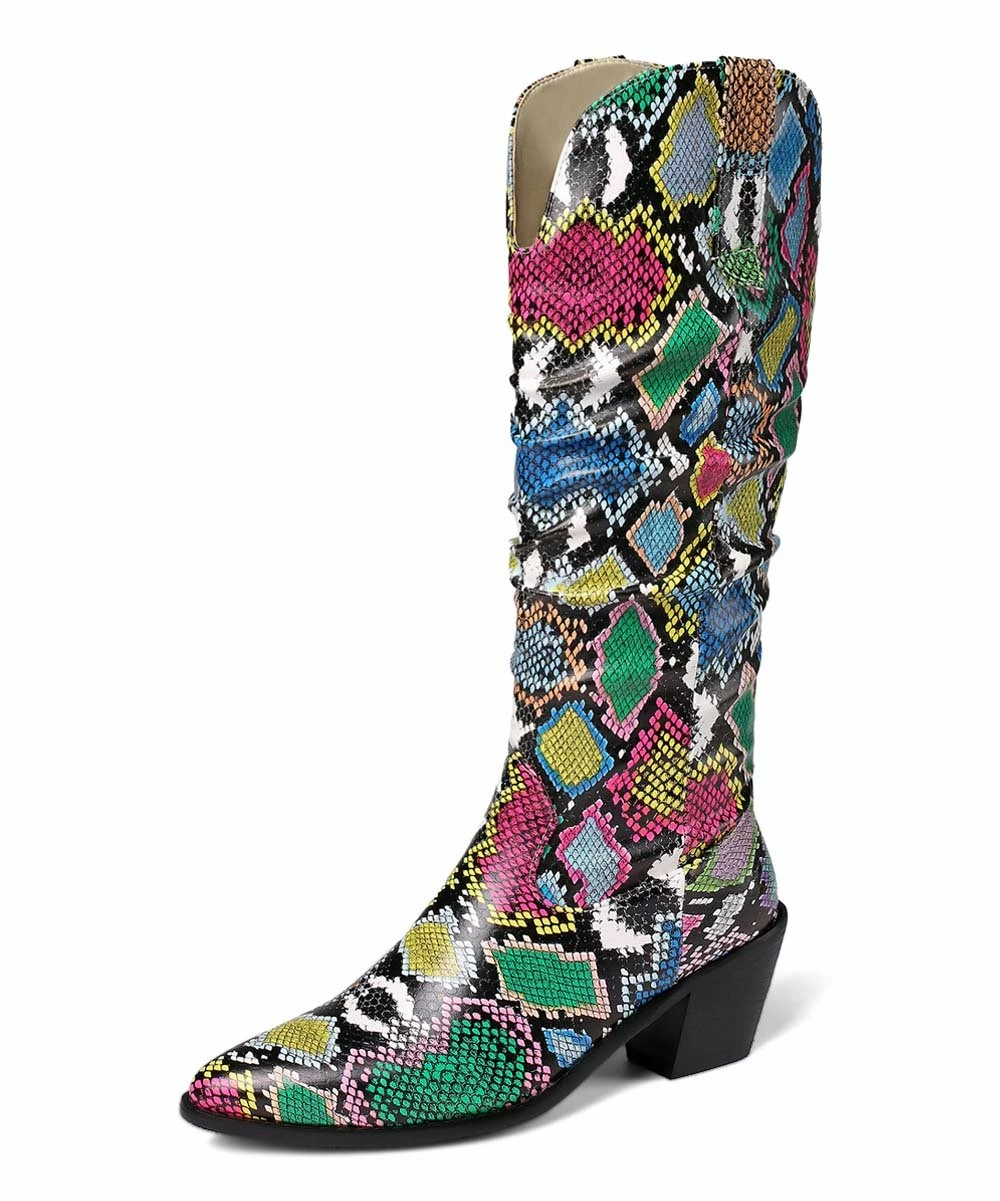 Hot Sale 🤩 BUTITI Red & Blue Snake Cowboy Boot - 👩 Women 🌟 5 Hot Sale 🤩 BUTITI Red & Blue Snake Cowboy Boot - 👩 Women 🌟 - Image 5