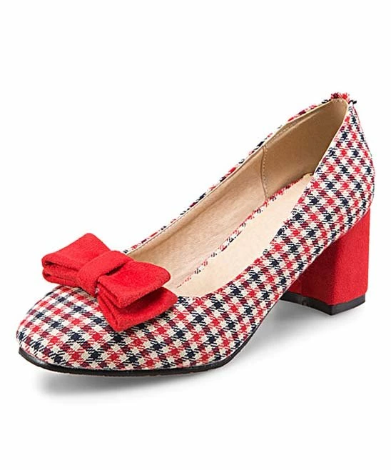 Outlet ๐งจ BUTITI Red & Black Gingham Bow-Accent Pump - ๐ฉ Women ๐ 3 Outlet ๐งจ BUTITI Red & Black Gingham Bow-Accent Pump - ๐ฉ Women ๐ - Image 3