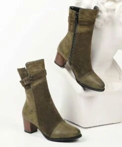 Brand new 😍 BUTITI Green Contrast Buckle Boot - 👩 Women 🌟 -BUTITI Shop zu91285226 alt 3 tm1607006228