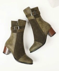 Brand new 😍 BUTITI Green Contrast Buckle Boot - 👩 Women 🌟 -BUTITI Shop zu91285226 alt 4 tm1607006228