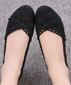 Best Sale 🎁 BUTITI Black Crochet Ballet Flat - 👩 Women 👍 -BUTITI Shop zu93510357 alt 3 tm1613656689